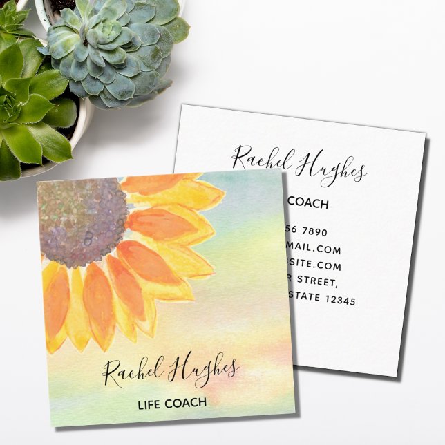 Life Coach Sunflower Colorful Business Card (Creator Uploaded)