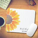 Life Coach Sunflower Mouse Pad<br><div class="desc">This simple and stylish Life Coach Mouse Pad is decorated with a watercolor yellow sunflower. Easily customisable. You can change Life Coach to your own occupation. Use the Customise Further option to change the text size, style or colour if you wish. Because we create our own artwork you won't find...</div>