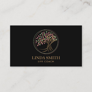 Life Coach Therapist Spa Wellness Cosmetics Tree B Business Card