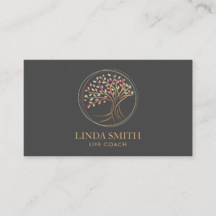 Life Coach Therapist Spa Wellness Cosmetics Tree B Business Card