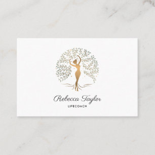 life coach tree of life therapist healer wellness business card