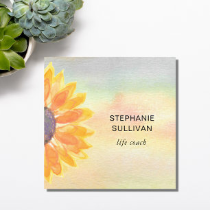 Life Coach Watercolor Square Business Card