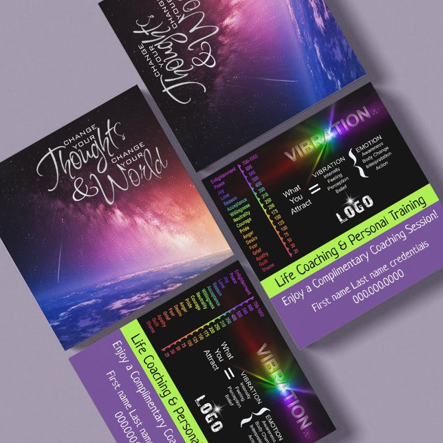 Life Coaching Business Cards (vibration = what you attract)