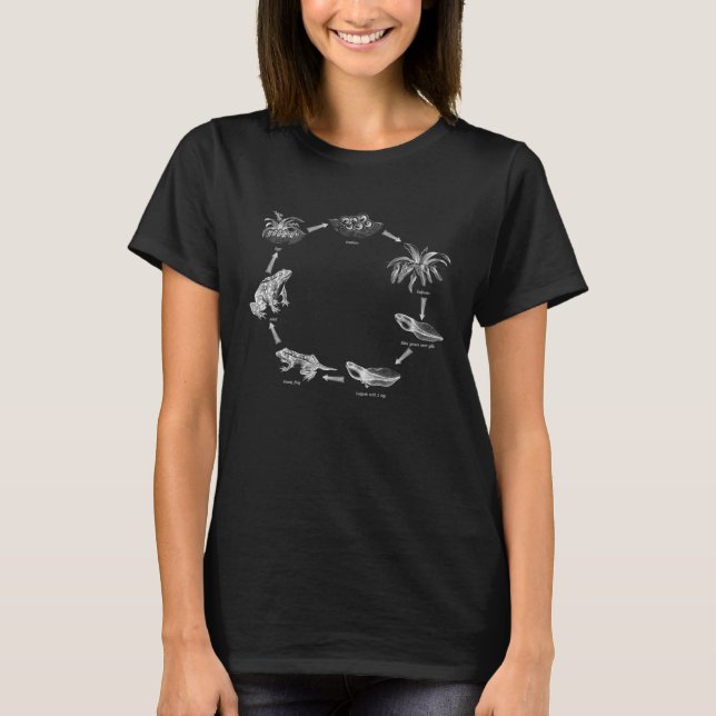 Life cycle of frog, biologist, zoologist, Herpetol T-Shirt (Front)