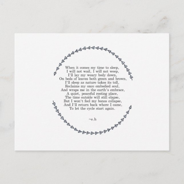 Life Cycle Postcard (Front)