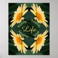 Life Daisy Flower Abstract Inspirational Words