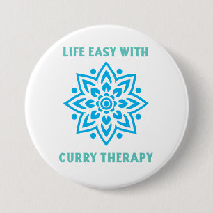 Life Easy With Curry Therapy Curry Lover 7.5 Cm Round Badge