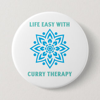 Life Easy With Curry Therapy Curry Lover 7.5 Cm Round Badge