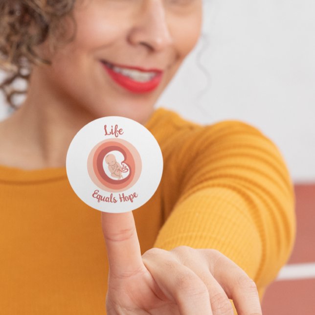 Life Equals Hope – Pro-Life Awareness Classic Round Sticker (Creator Uploaded)
