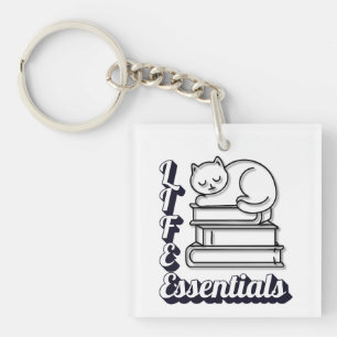 LIFE Essentials Word Art   Books & Cats Lovers Key Ring