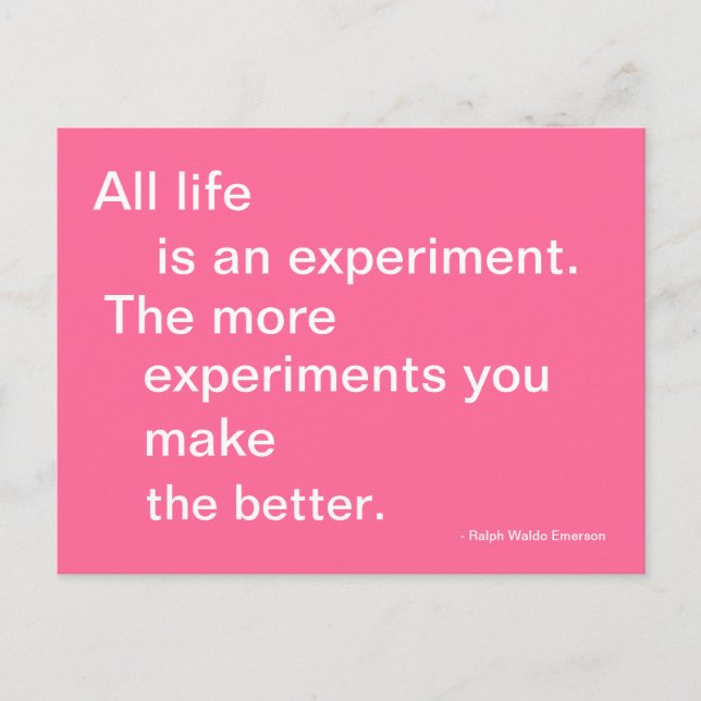 Life Experiment Post Card Quoteable (Front)
