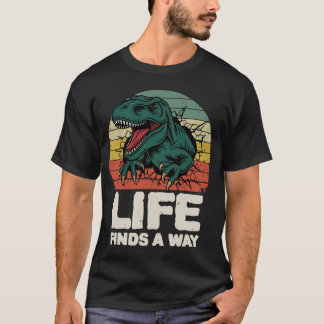 Life Finds a Way Vintage T-Rex – Retro Dinosaur T-Shirt