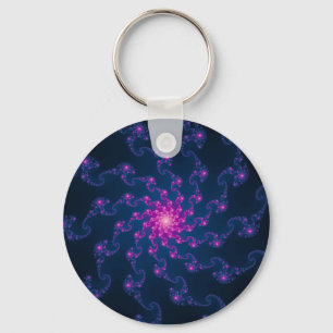 Life Flower Fractal Art Key Ring