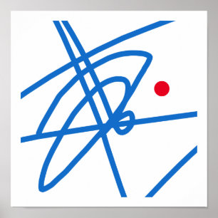 Life Focus Abstract Art Red Dot Poster