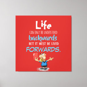 Life Forward In Red Stretched Canvas Print