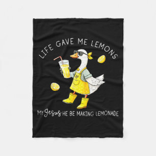 Life Gave Lemons Jesus He Be Making Lemonade Goose Fleece Blanket