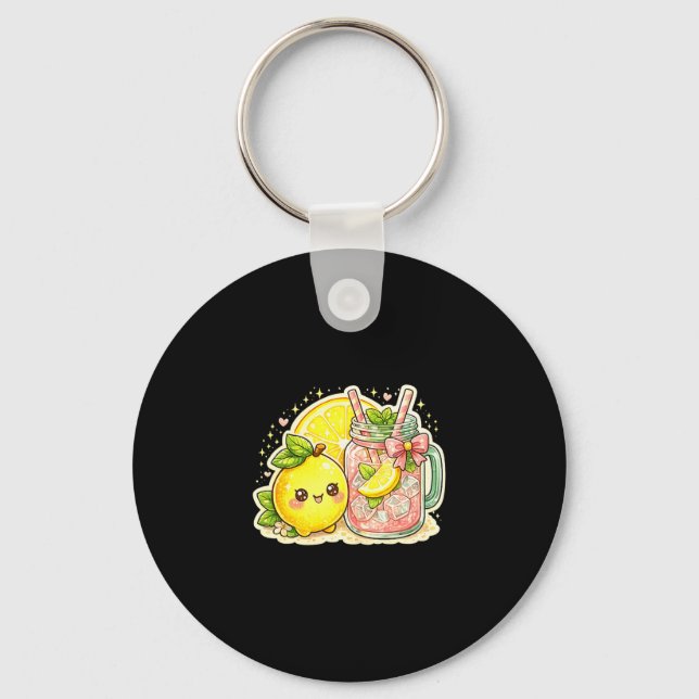 Life gave lemons made lemonade funny lemon graphic key ring (Front)
