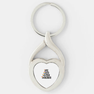 Life Gets Better Together Light Colors Inspiration Key Ring