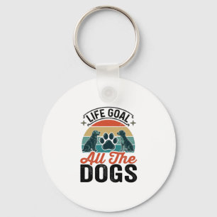 Life Goal All The Dogs Vintage Dog Lover Design_1 Key Ring