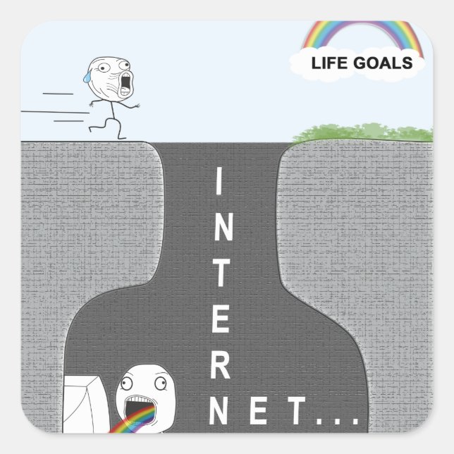 Life Goals vs. Internet. Funny Stickers (Front)