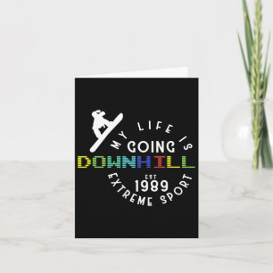 Life Going Downhill Snowboarder Freestyle Winter S Card