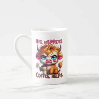 Life Happens Coffee Helps  Bone China Mug
