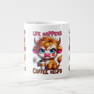 Life Happens Coffee Helps  Large Coffee Mug