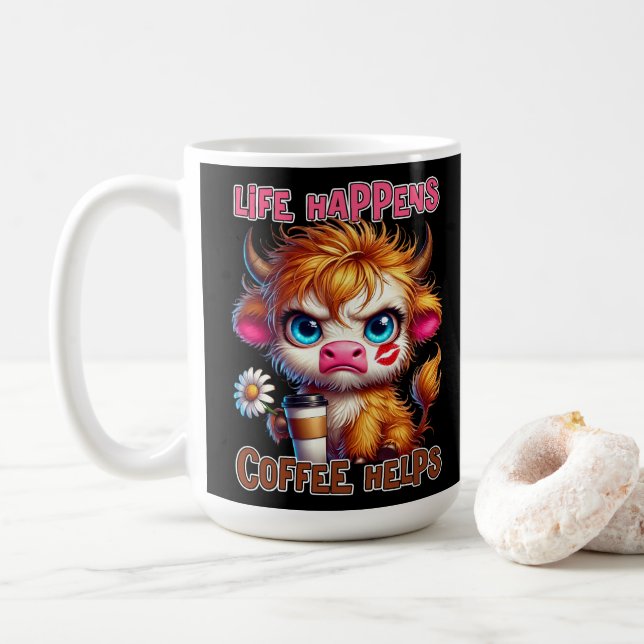 Life Happens Coffee Helps  Mug (With Donut)