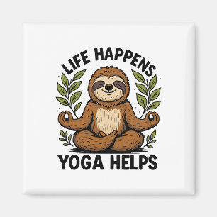 Life Happens Yoga Helps _5 Magnet