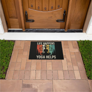 Life Happens Yoga Helps Doormat