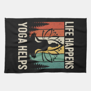 Life Happens Yoga Helps Tea Towel