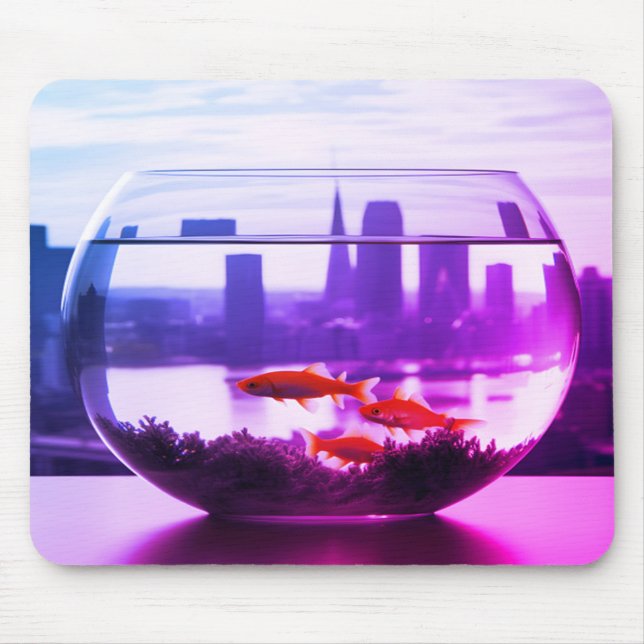 Life In a Fish Bowl Laptop Desktop Tablet Computer Mouse Pad (Front)