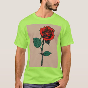 Life in Bloom – Minimalist Rose Stencil T-Shirt