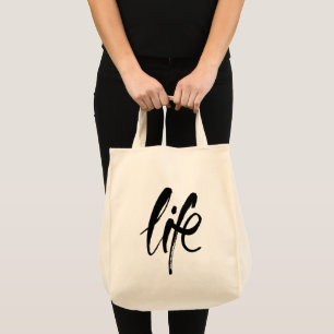Life in Brushed Black Tote Bag