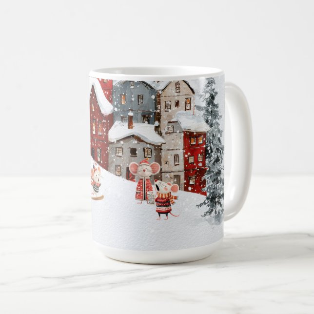 Life in Mice Town - It's Winter! Coffee Mug (Front Right)