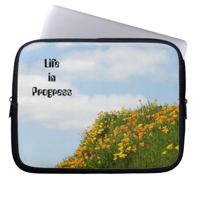Life in Progress computer Laptop bag Poppies (Front)