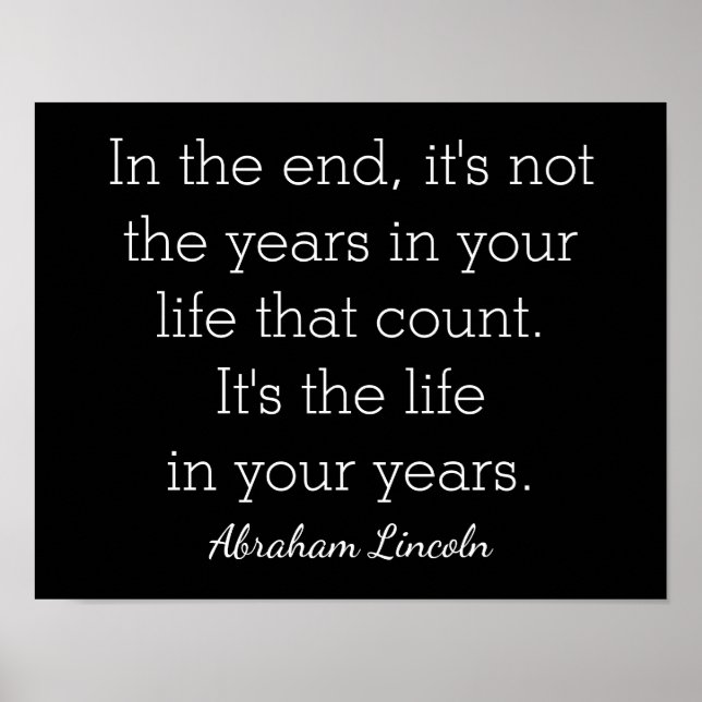 Life in Years - Abraham Lincoln quote  - art print (Front)