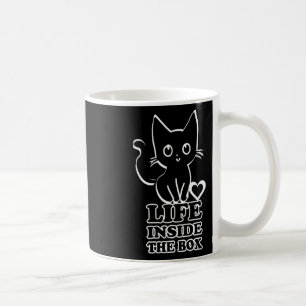 Life Inside The Box - Black Kitty Cat  Coffee Mug