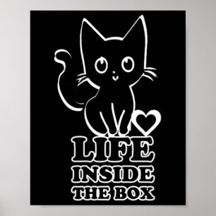 Life Inside The Box - Black Kitty Cat  Poster