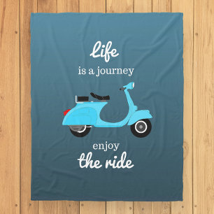 Life Inspirational Quote Blue Ombre Fleece Blanket