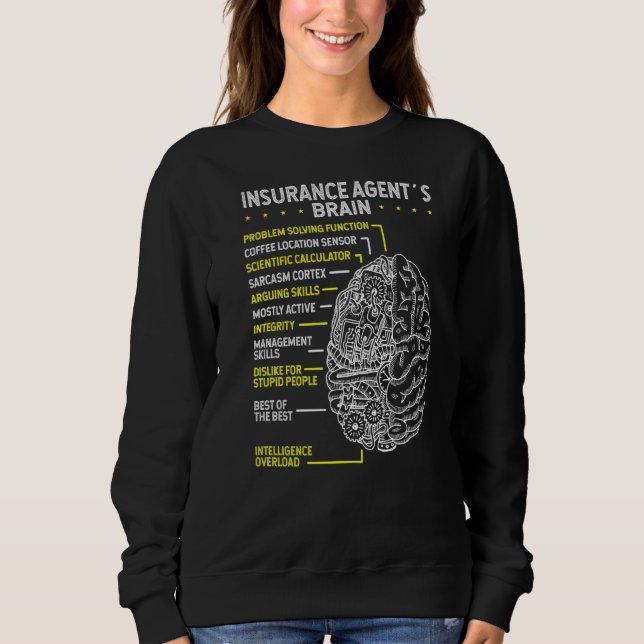 Life Insurance Agent Brain Insurance Broker Practi Sweatshirt (Front)
