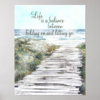 Life is a Balance Inspirational Beach Scene