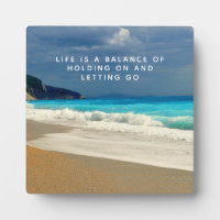 Life is a Balance Saying with Tropical Beach Photo
