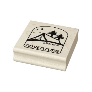 Life is A Beautiful Adventure Camping Rubber Stamp