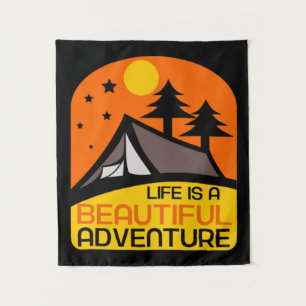 Life is A Beautiful Adventure Camping Tapestry