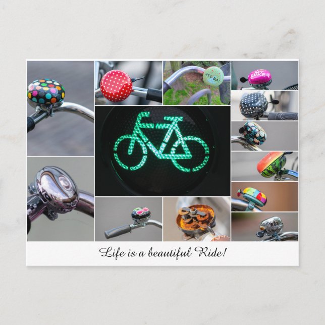 Life is a beautiful ride on a bicycle! postcard (Front)