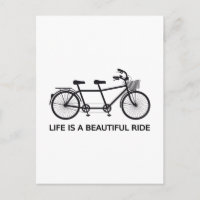 Life is a beautiful ride, tandem bicycle