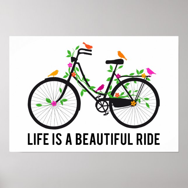 Life is a beautiful ride, vintage bicycle poster (Front)