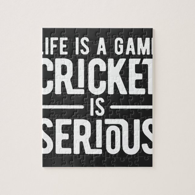 life is a game cricket is serious jigsaw puzzle (Vertical)