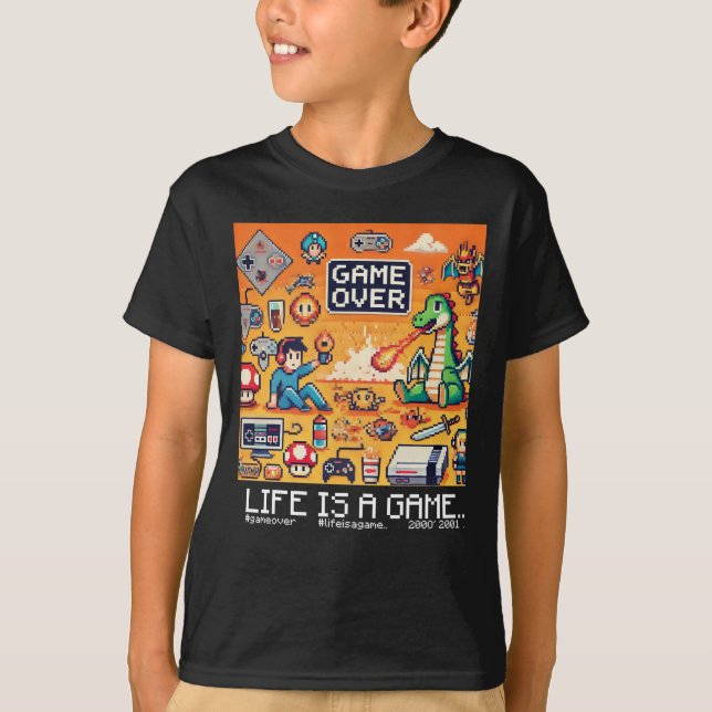 Life Is A Game..: Game Over (boy kids gamer kid) T-Shirt (Front)
